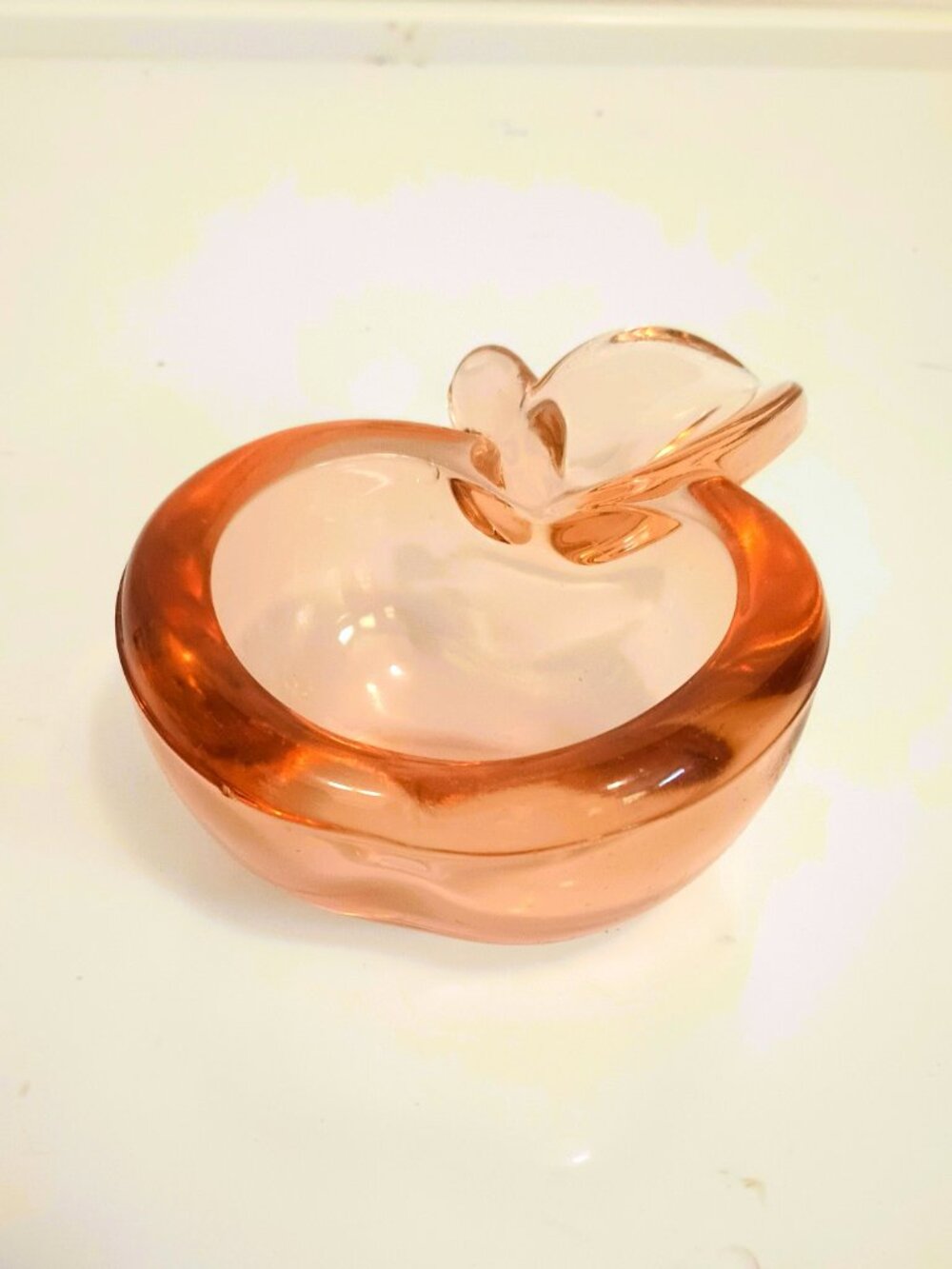 Vtg Apple Trinket Dish Ashtray Paper Weight Vannes Le Chatel French Art Glass